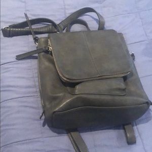 INC faux leather backpack,like new,silver hardware